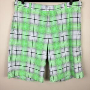 Nike Golf Shorts Mens 38 Tour Performance Dri-Fit Green Gray 11.5 Inseam Preppy